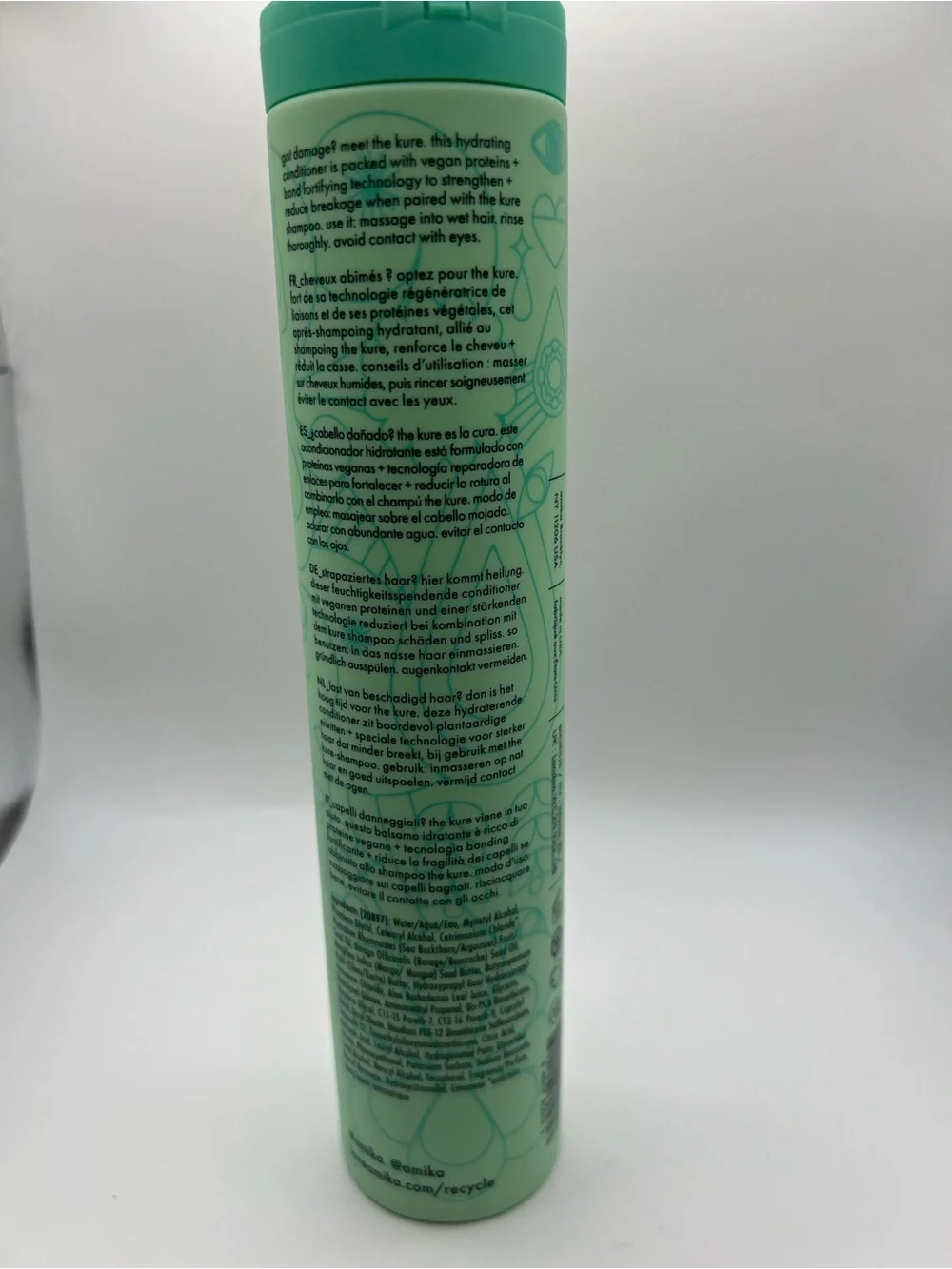amika Mint Green Strength Repair Conditioner Bottle